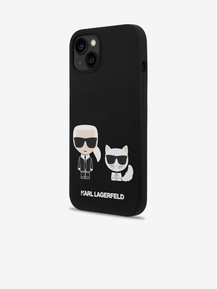 Karl Lagerfeld Karl Lagerfeld MagSafe Kompatibilní Kryt Liquid Silicone Karl and Choupette pro iPhone 14 Plus Black