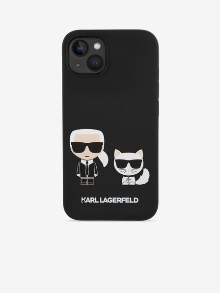 Karl Lagerfeld Karl Lagerfeld MagSafe Kompatibilní Kryt Liquid Silicone Karl and Choupette pro iPhone 14 Plus Black