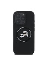 Karl Lagerfeld Karl Lagerfeld Liquid Silicone K&CH Heads MagSafe Zadní Kryt pro iPhone 16 Pro Max Black