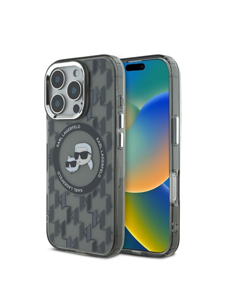 Karl Lagerfeld Karl Lagerfeld IML Monogram K&CH Heads MagSafe Zadní Kryt pro iPhone 16 Pro Max Black