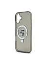 Karl Lagerfeld Karl Lagerfeld Ringstand Karl and Choupette MagSafe Zadní Kryt pro iPhone 16 Plus Black