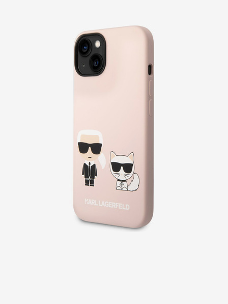 Karl Lagerfeld Karl Lagerfeld MagSafe Kompatibilní Kryt Liquid Silicone Karl and Choupette pro iPhone 14 Plus Pink