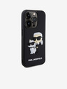 Karl Lagerfeld Karl Lagerfeld 3D Rubber Karl and Choupette Zadní Kryt pro iPhone 13 Pro Black