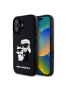 Karl Lagerfeld Karl Lagerfeld 3D Rubber Karl and Choupette Zadní Kryt pro iPhone 16 Plus Black