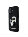Karl Lagerfeld Karl Lagerfeld 3D Rubber Karl and Choupette Zadní Kryt pro iPhone 16 Plus Black