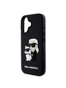 Karl Lagerfeld Karl Lagerfeld 3D Rubber Karl and Choupette Zadní Kryt pro iPhone 16 Plus Black
