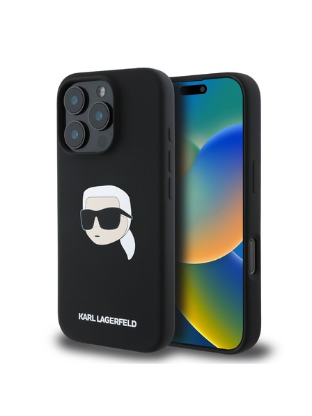 Karl Lagerfeld Karl Lagerfeld Liquid Silicone Karl Head MagSafe Zadní Kryt pro iPhone 16 Pro Max Black