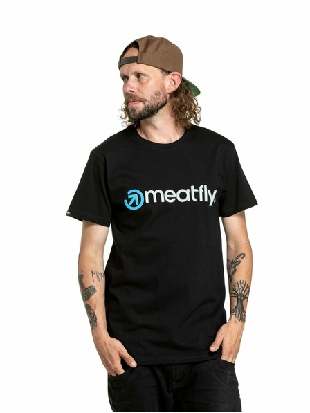 Meatfly Meatfly pánské tričko Joe Grey/Black | Černá | Velikost S | 100% bavlna