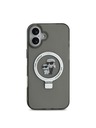 Karl Lagerfeld Karl Lagerfeld Ringstand Karl and Choupette MagSafe Zadní Kryt pro iPhone 16 Black