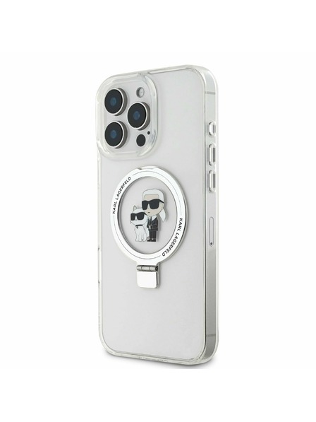 Karl Lagerfeld Karl Lagerfeld Ringstand Karl and Choupette MagSafe Zadní Kryt pro iPhone 16 Pro White