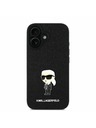 Karl Lagerfeld Karl Lagerfeld Fixed Glitter Metal Ikonik Zadní Kryt pro iPhone 16 Black