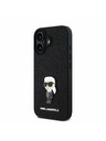 Karl Lagerfeld Karl Lagerfeld Fixed Glitter Metal Ikonik Zadní Kryt pro iPhone 16 Black
