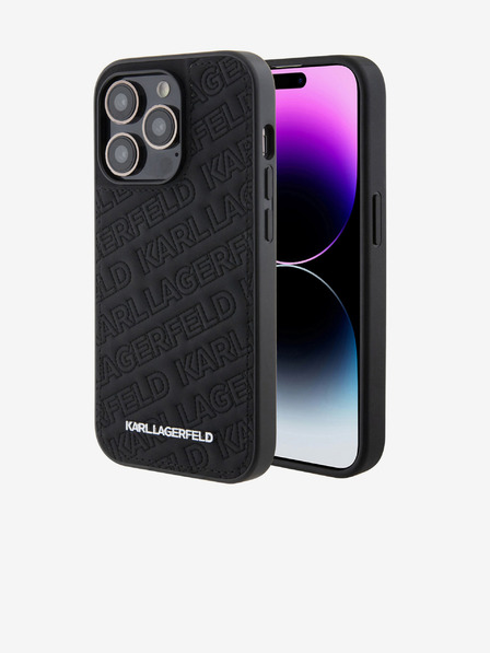 Karl Lagerfeld Karl Lagerfeld PU Quilted Pattern Zadní Kryt pro iPhone 15 Pro Black