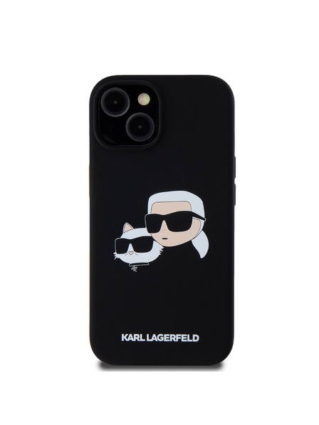 Karl Lagerfeld Liquid Silicone Double Heads Magsafe Zadní Kryt pro iPhone 15 Black Karl Lagerfeld