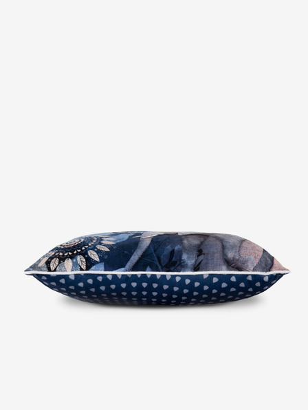 Hip Bedding 48 x 48 cm - Modrý vzorovaný oboustranný polštář s výplní Hip Bedding Bjirke