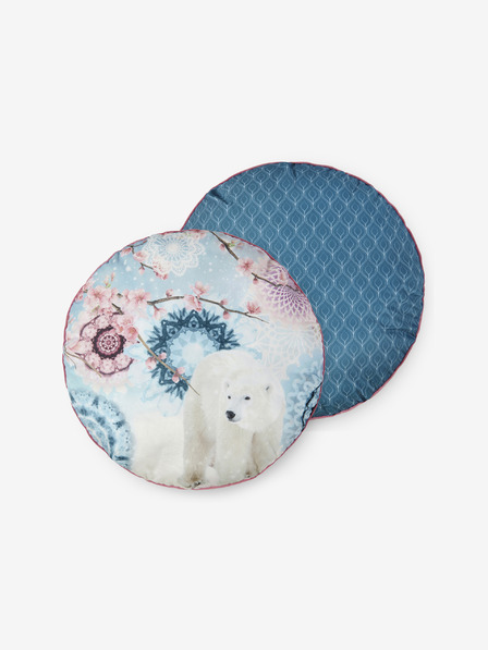 Hip Bedding Průměr 55 cm - Modrý vzorovaný oboustranný polštář Home Hip Kodiak