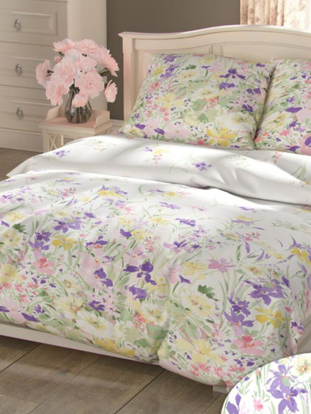 Kvalitex Francouzské prodloužené bavlněné povlečení PROVENCE COLLECTION 240x220, 70x90cm ISABEL fialová