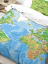 Kvalitex 3D povlečení 140x200, 70x90cm Mapa světa