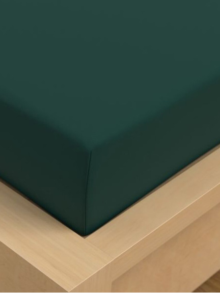 Kvalitex Saténové prostěradlo Luxury Collection 220x200cm tmavě zelené Kvalitex