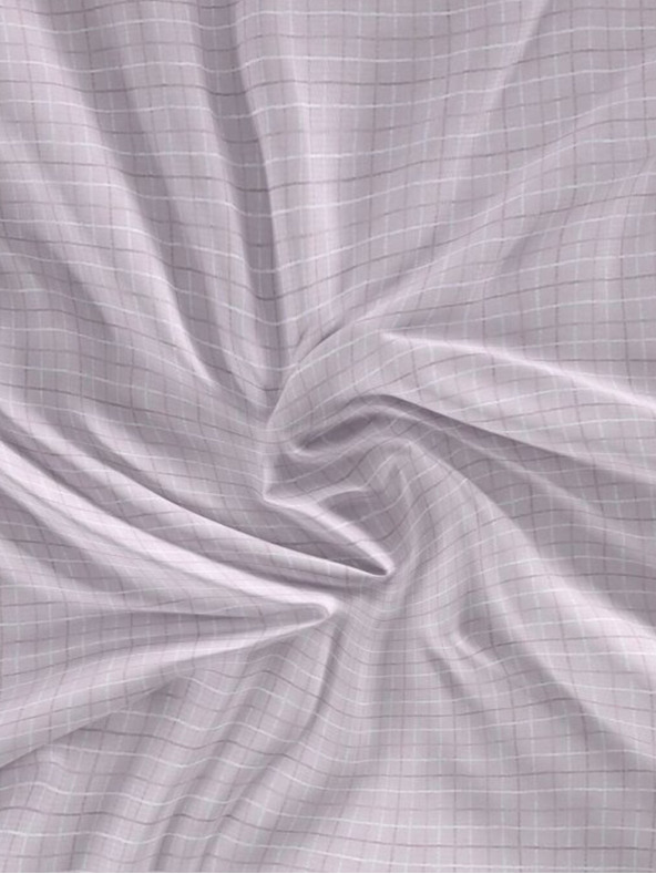 Kvalitex Saténové prostěradlo Luxury Collection 140x200cm Káro fialové Kvalitex