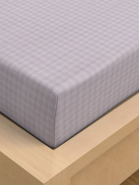 Kvalitex Saténové prostěradlo Luxury Collection 140x200cm Káro fialové Kvalitex