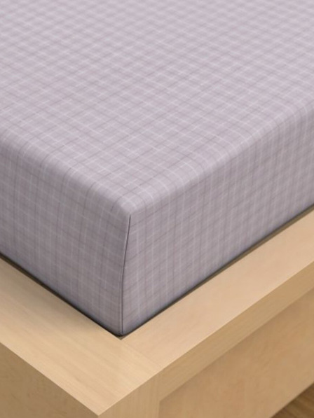 Kvalitex Saténové prostěradlo Luxury Collection 90x200cm Káro fialové Kvalitex