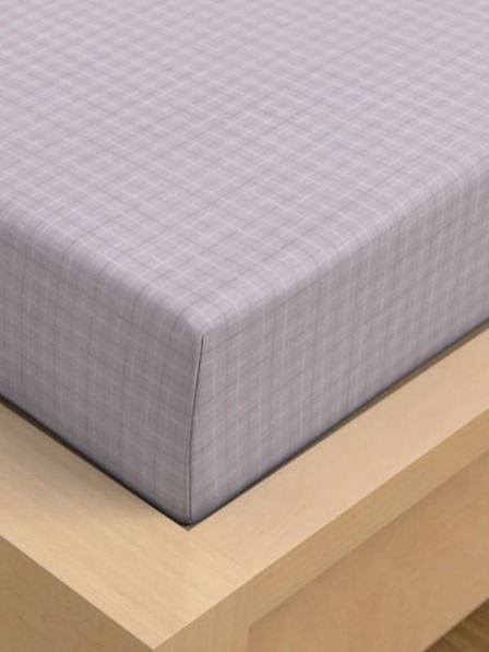 Kvalitex Saténové prostěradlo Luxury Collection 120x200cm Káro fialové Kvalitex