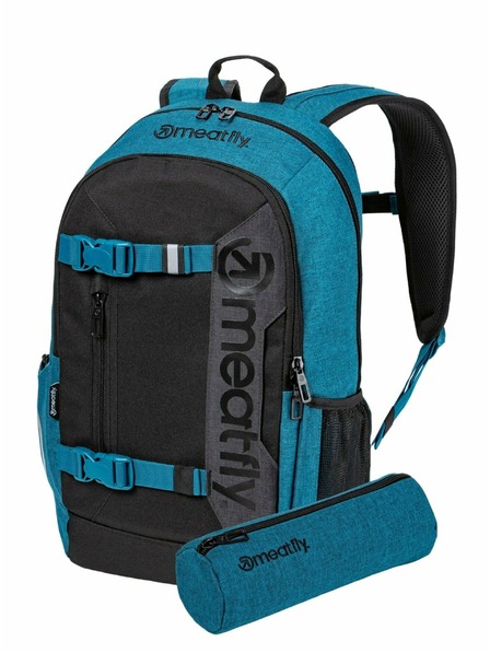 Meatfly Meatfly batoh Basejumper Petrol Heather / Black 22 L | Modrá | Objem 22 L