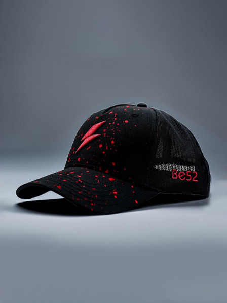Be52 Be52 Bolt splash kšiltovka premium černá/červená