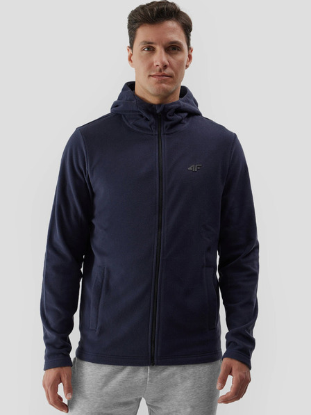 4F Pánský fleece regular s kapucí 4F