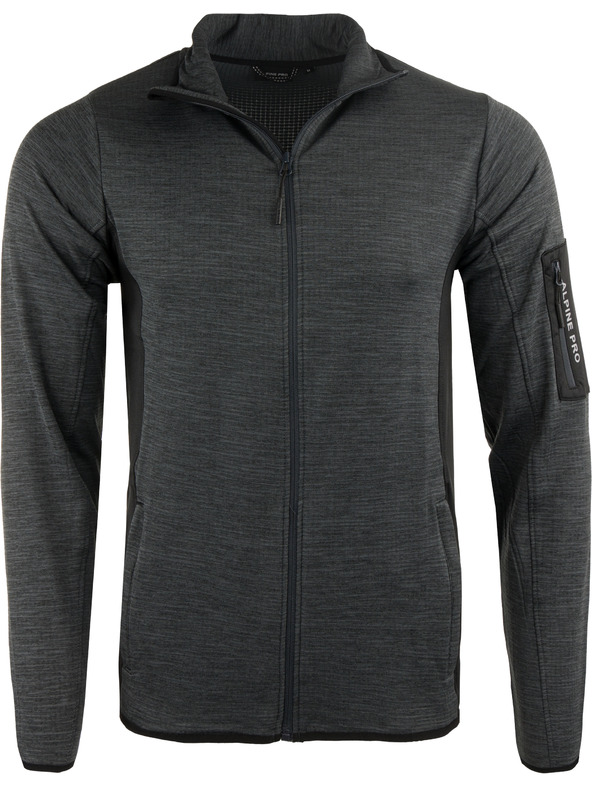 ALPINE PRO Pánská rychloschnoucí mikina s cool dry ALPINE PRO IRWES black