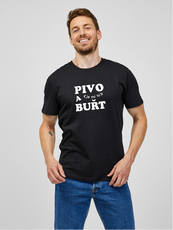 ZOOT.Original Černé pánské tričko ZOOT.Original PIVO a (je mi to) BUŘT
