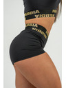 Nebbia NEBBIA Dámské kompresní šortky s vysokým pasem INTENSE Leg Day 832 Gold XS,black/gold