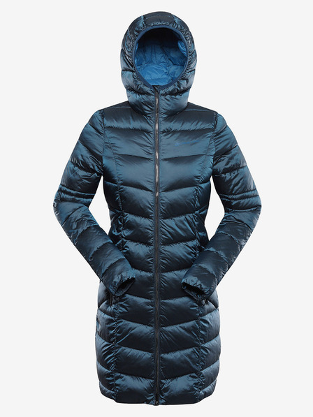 ALPINE PRO Dlouhý dámský ultralehký kabát ALPINE PRO OREFA modrá