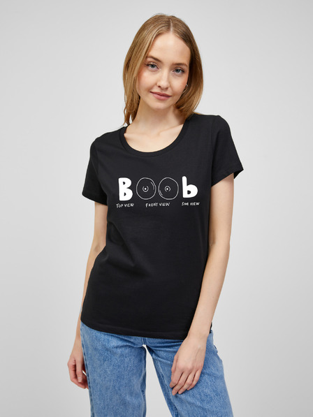 ZOOT.Original Černé dámské tričko s potiskem ZOOT.Original Boob