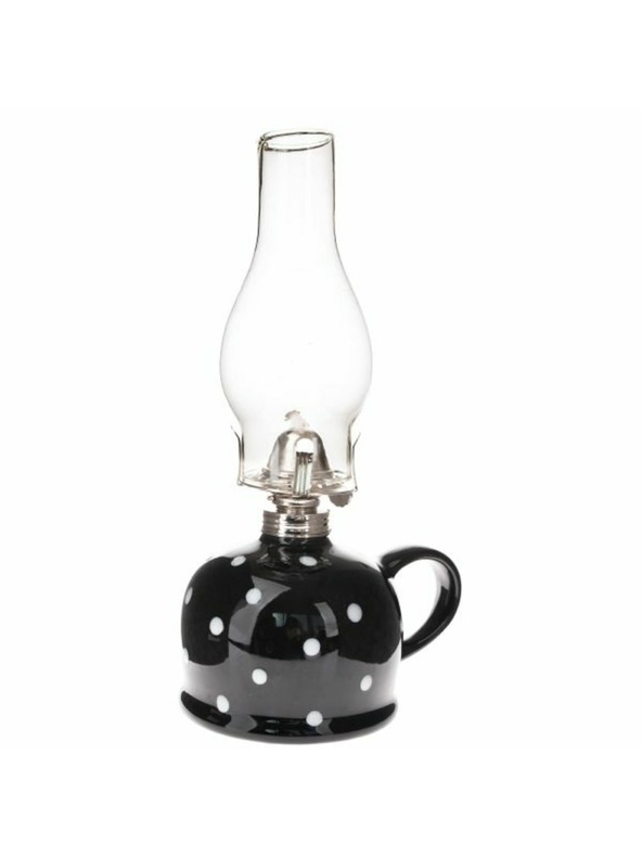 Casa de Engel Keramická petrolejová lampa, černá s puntíky, 0/9