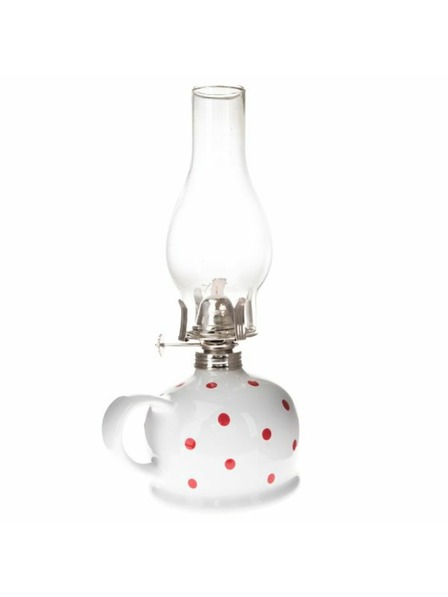 Casa de Engel Keramická petrolejová lampa , bílá s červenými puntíky, 0/9
