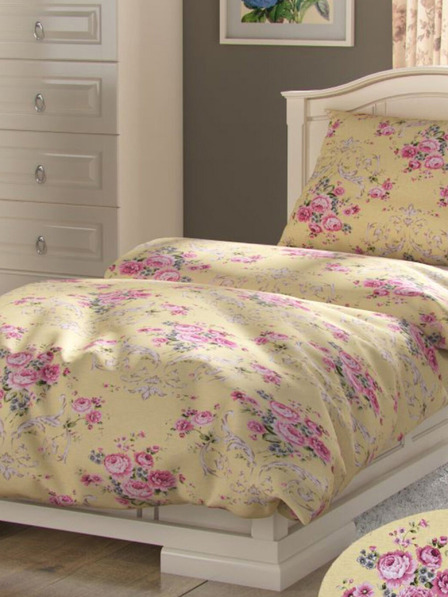 Kvalitex Francouzské prodloužené bavlněné povlečení PROVENCE COLLECTION 240x220, 70x90cm CLER žlutá