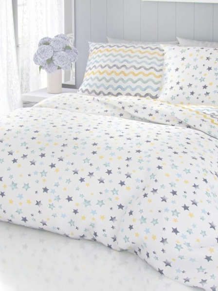 Kvalitex Francouzské bavlněné povlečení Delux 220x200, 70x90cm Duo modré Kvalitex