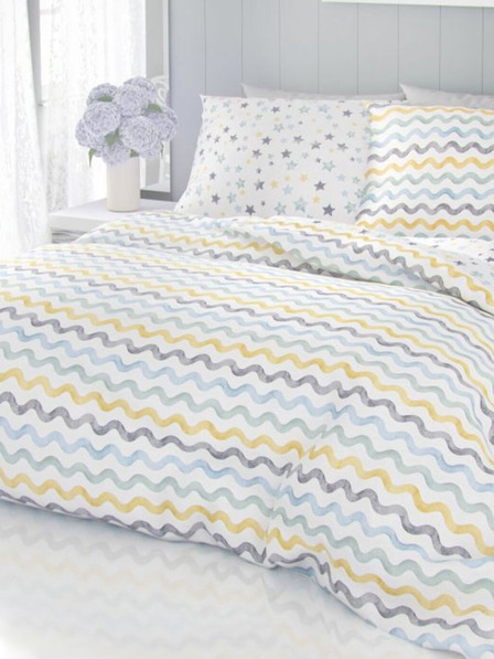 Kvalitex Francouzské bavlněné povlečení Delux 220x200, 70x90cm Duo modré Kvalitex
