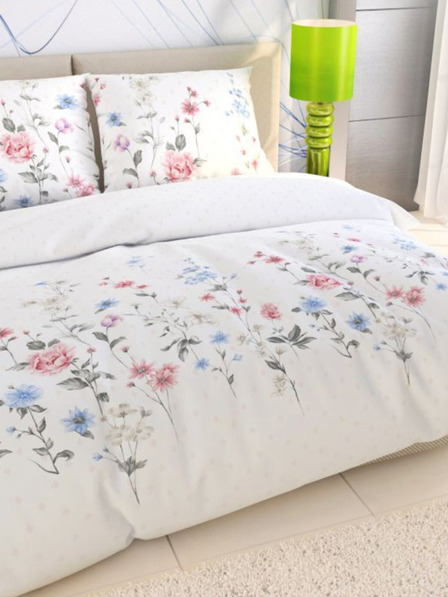 Kvalitex Francouzské prodloužené bavlněné povlečení DELUX 240x220, 70x90cm LOUKA růžová