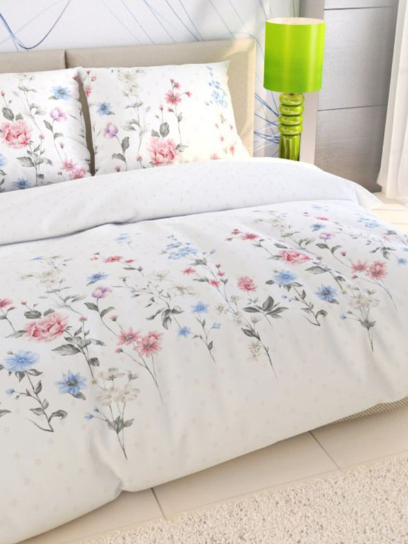 Kvalitex Francouzské prodloužené bavlněné povlečení DELUX 240x220, 70x90cm LOUKA růžová