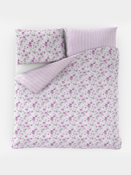 Kvalitex Francouzské prodloužené bavlněné povlečení PROVENCE COLLECTION 240x220, 70x90cm VIENTO růžové