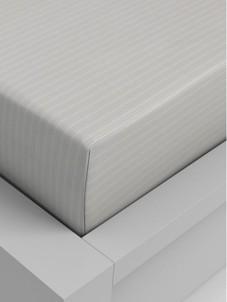 Kvalitex Bavlněné napínací prostěradlo 200x200cm béžový proužek Kvalitex