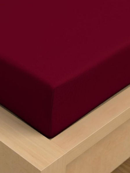 Kvalitex Jersey prostěradlo s lycrou 120x200cm vínové Kvalitex