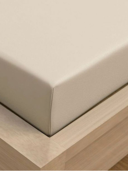 Kvalitex Jersey prostěradlo s lycrou jednolůžko 90x200cm světle béžové Kvalitex