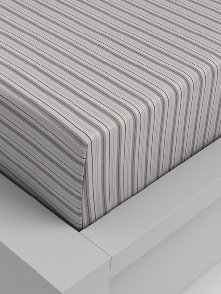 Kvalitex Bavlněné napínací prostěradlo 100x200cm fialový proužek Kvalitex
