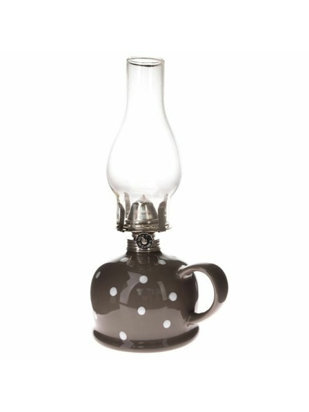 Casa de Engel Keramická petrolejová lampa - šedá s bílými puntíky, 0/9