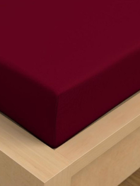 Kvalitex Jersey prostěradlo s lycrou 140x200cm vínové