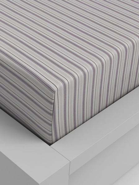 Kvalitex Bavlněné napínací prostěradlo 80x200cm fialový proužek Kvalitex